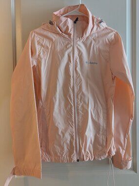 Columbia Women’s Lightweight Hooded Rain Jacket - Peach/Pink - S